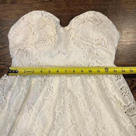 Choies White Lace‎ Strapless Sweetheart Neckline Dress Large Coquette Coastal - Picture 7 of 8